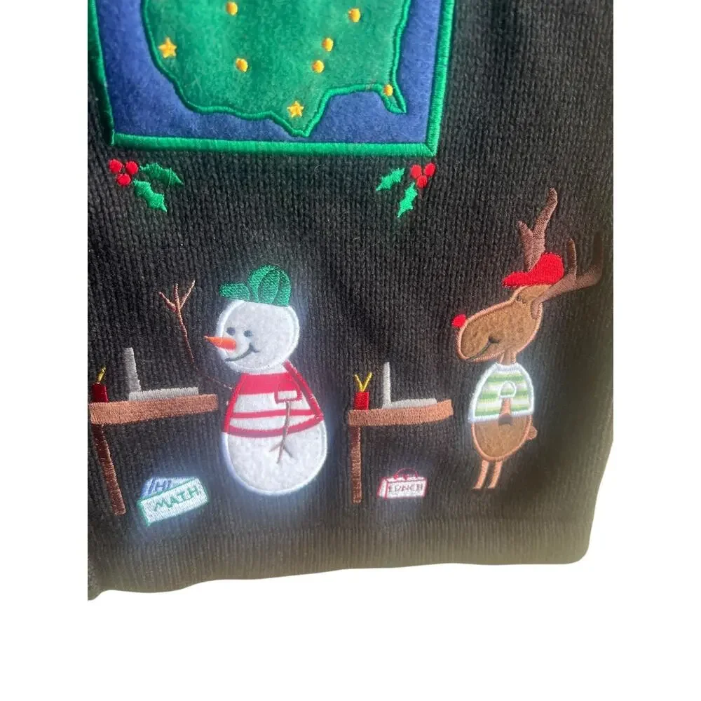 Bechamel Women Vintage 90s Novelty Cottage School Teacher Cardigan Zip Sweater M - Picture 9 of 13